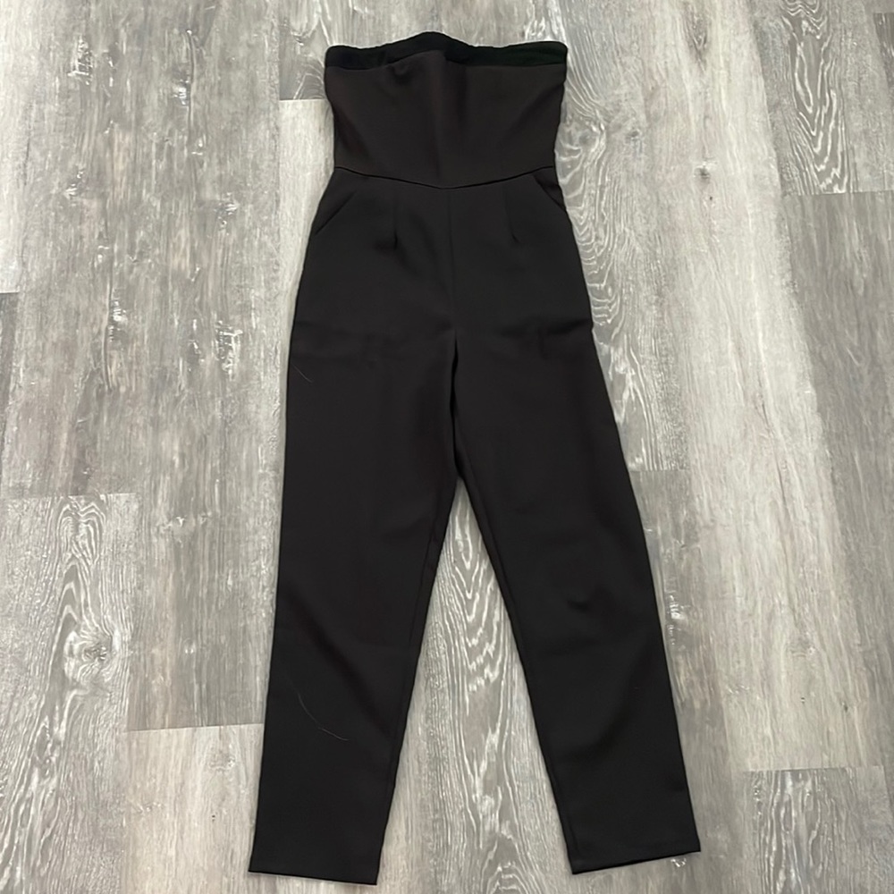 TOBI black strapless jumpsuit